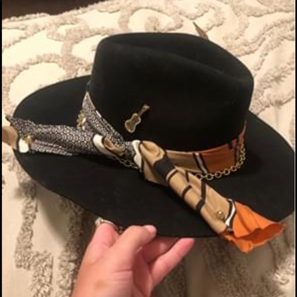 Black Flat Brim Hat